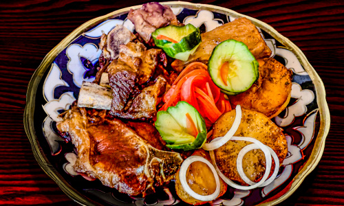 Uzbekiškas kazan kebab su bulvėmis
